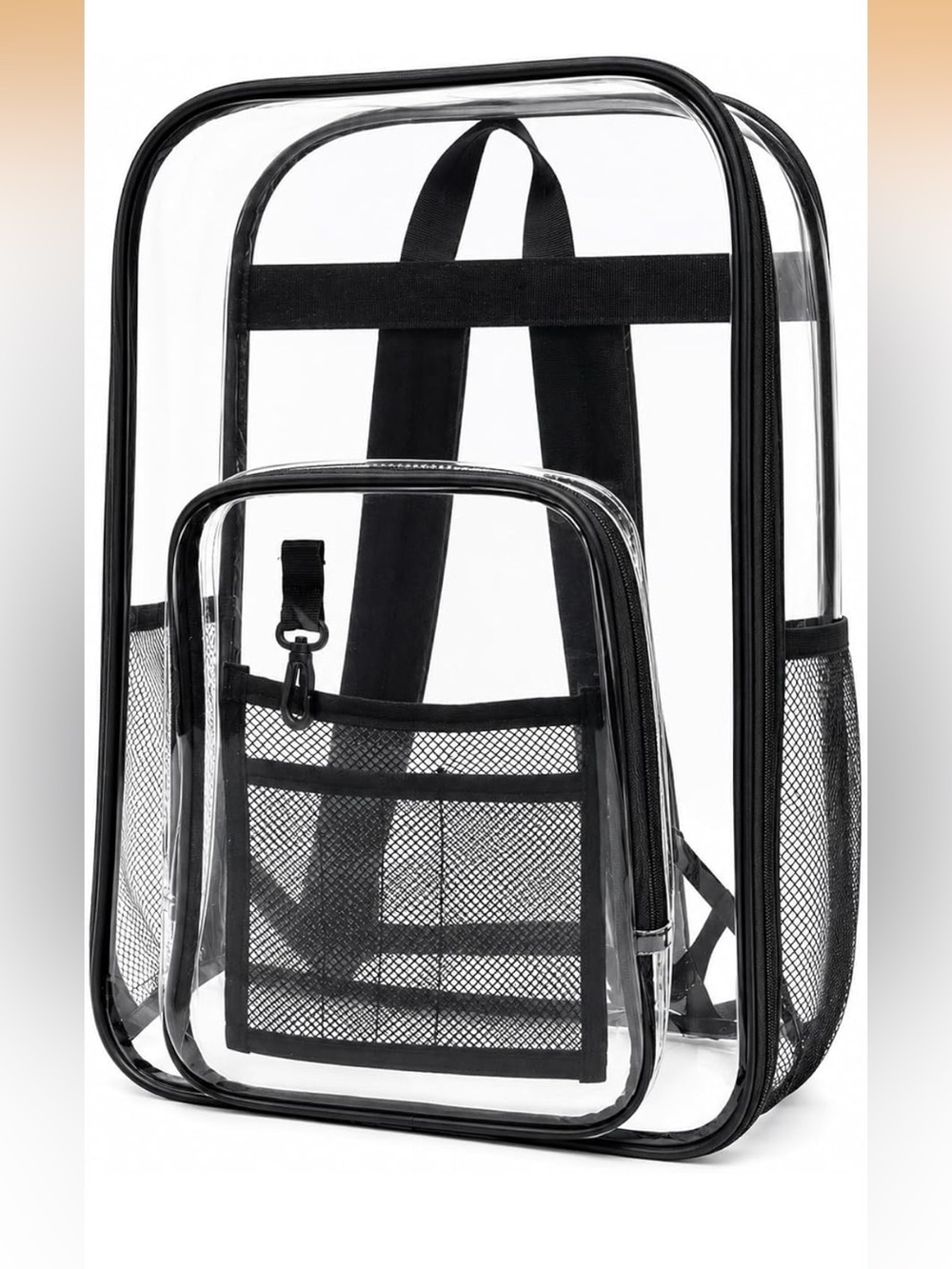 New In Package! Clear Black PVC Backpack